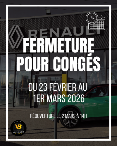 Fermeture pour congés